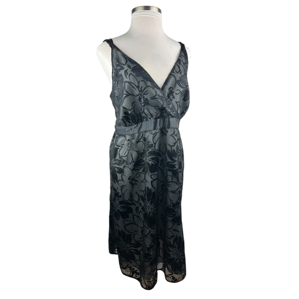 Lane Bryant Velvet Burnout Overlay Surplice Dress Plus Size 22 Whimsigoth Witchy - Picture 4 of 15